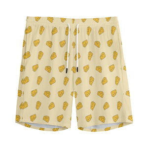 Cartoon Cheese Pattern Print Men's Sports Shorts