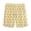 Cartoon Cheese Pattern Print Men's Sports Shorts