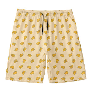 Cartoon Cheese Pattern Print Men's Swim Trunks