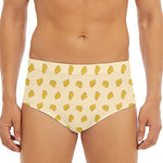 Cartoon Cheese Pattern Print Men's Triangle Swim Briefs