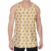 Cartoon Cheese Pattern Print Men's Velvet Tank Top