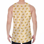 Cartoon Cheese Pattern Print Men's Velvet Tank Top