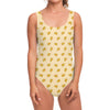 Cartoon Cheese Pattern Print One Piece Swimsuit