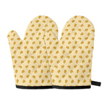 Cartoon Cheese Pattern Print Oven Mitts