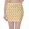 Cartoon Cheese Pattern Print Pencil Mini Skirt