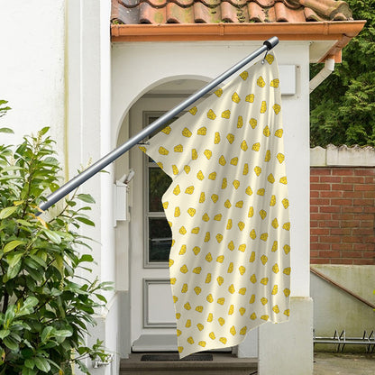 Cartoon Cheese Pattern Print Polyester Flag