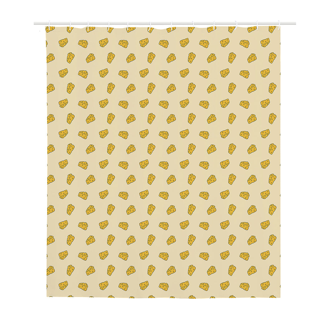 Cartoon Cheese Pattern Print Polyester Shower Curtain
