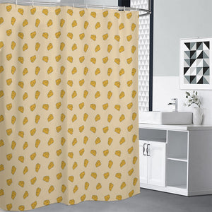 Cartoon Cheese Pattern Print Premium Shower Curtain