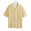 Cartoon Cheese Pattern Print Rayon Hawaiian Shirt