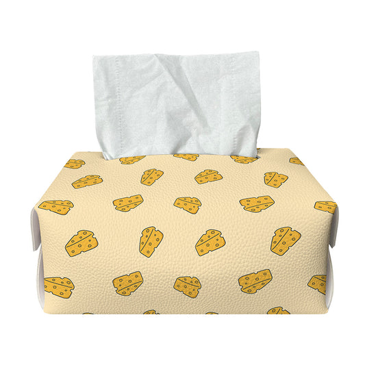 Cartoon Cheese Pattern Print Rectangle Tissue Box Cover