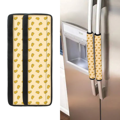 Cartoon Cheese Pattern Print Refrigerator Handle Covers