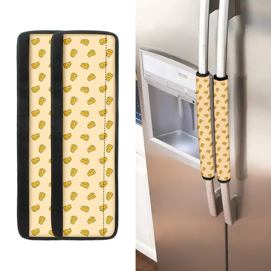 Cartoon Cheese Pattern Print Refrigerator Handle Covers