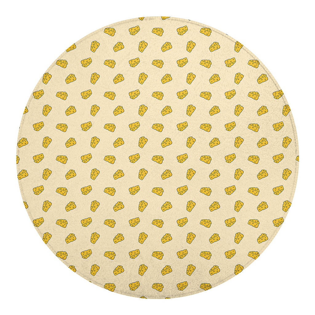 Cartoon Cheese Pattern Print Round Blanket