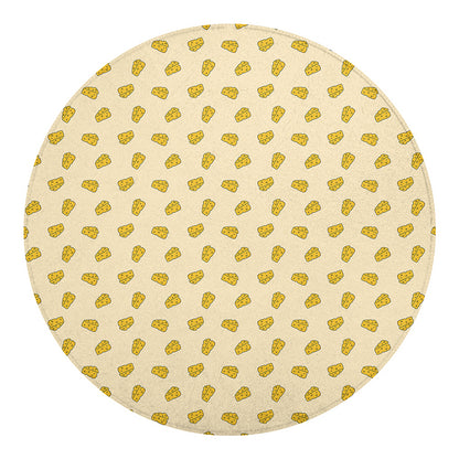 Cartoon Cheese Pattern Print Round Blanket