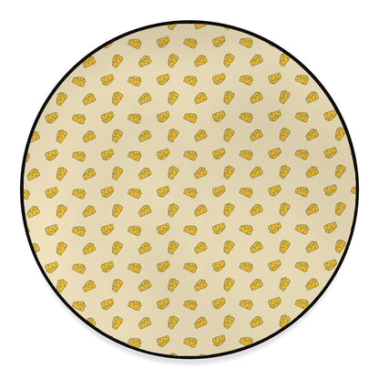 Cartoon Cheese Pattern Print Round Floor Mat