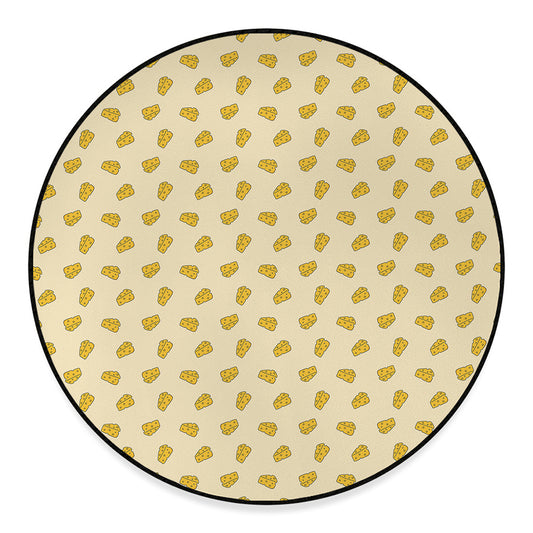 Cartoon Cheese Pattern Print Round Floor Mat