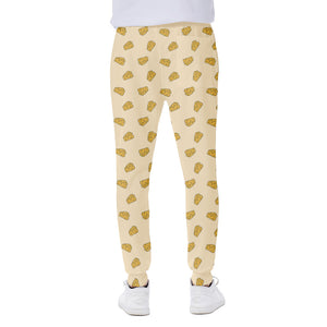 Cartoon Cheese Pattern Print Scuba Joggers