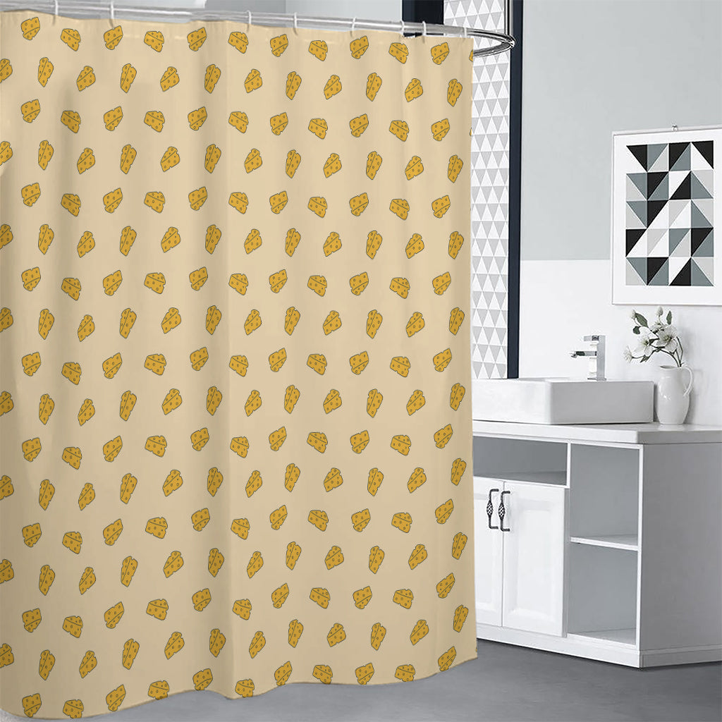 Cartoon Cheese Pattern Print Shower Curtain