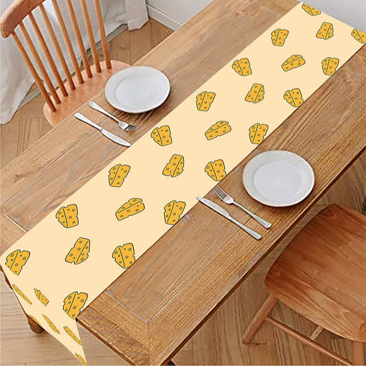 Cartoon Cheese Pattern Print Table Runner