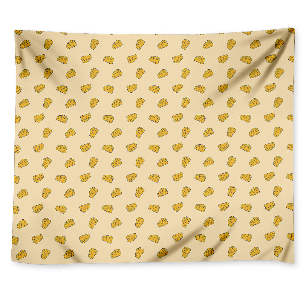 Cartoon Cheese Pattern Print Tapestry