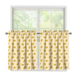 Cartoon Cheese Pattern Print Tier Curtains
