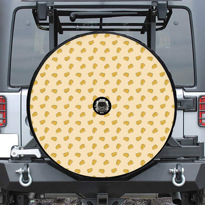 Cartoon Cheese Pattern Print Tire Cover With Camera Hole