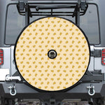 Cartoon Cheese Pattern Print Tire Cover With Camera Hole