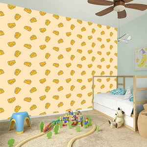 Cartoon Cheese Pattern Print Wall Sticker