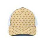 Cartoon Cheese Pattern Print White Mesh Trucker Cap