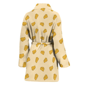 Cartoon Cheese Pattern Print Women's Bathrobe