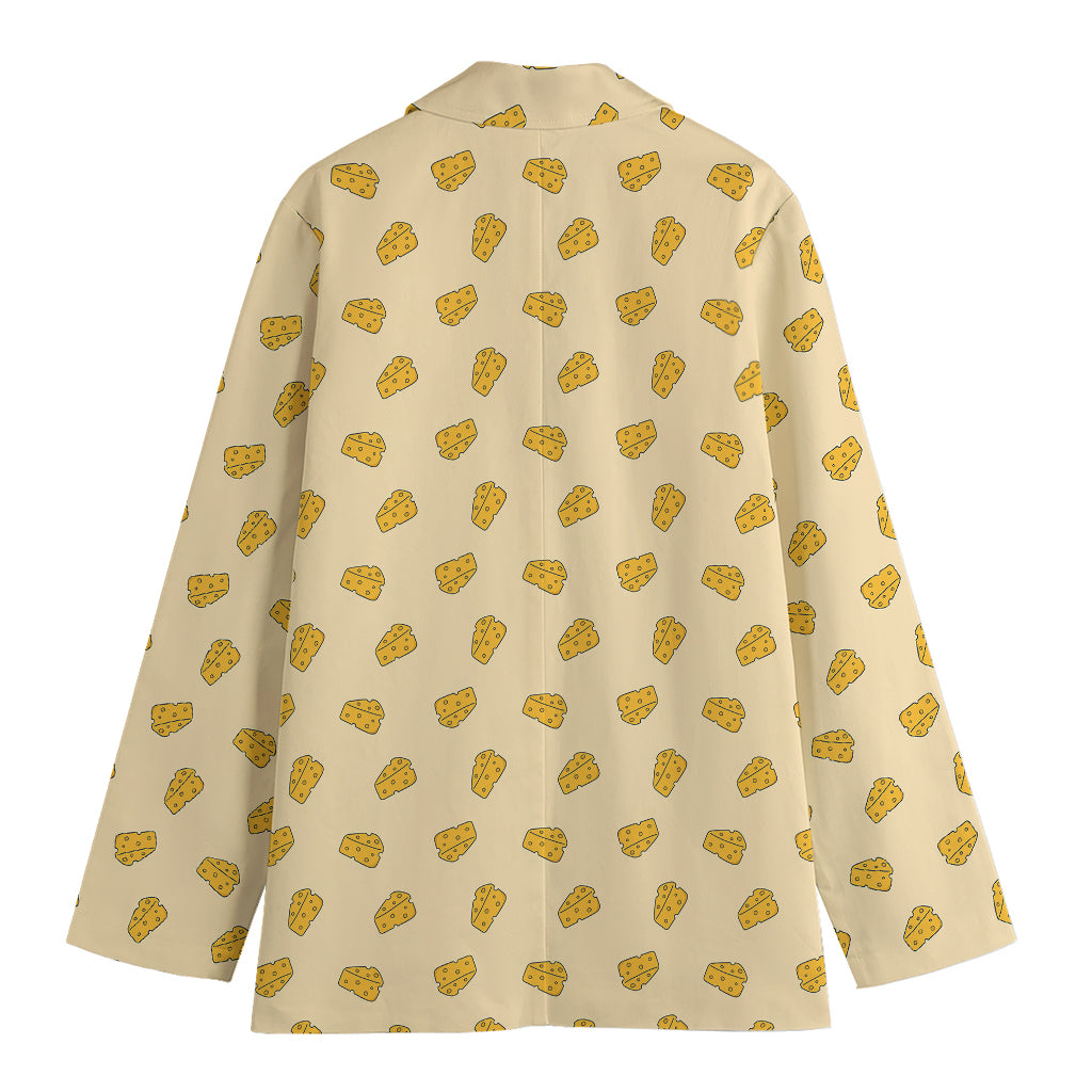 Cartoon Cheese Pattern Print Women's Blazer