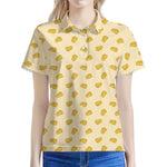 Cartoon Cheese Pattern Print Women's Polo Shirt