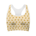 Cartoon Cheese Pattern Print Women's Sports Bra