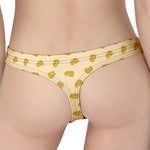 Cartoon Cheese Pattern Print Women's Thong