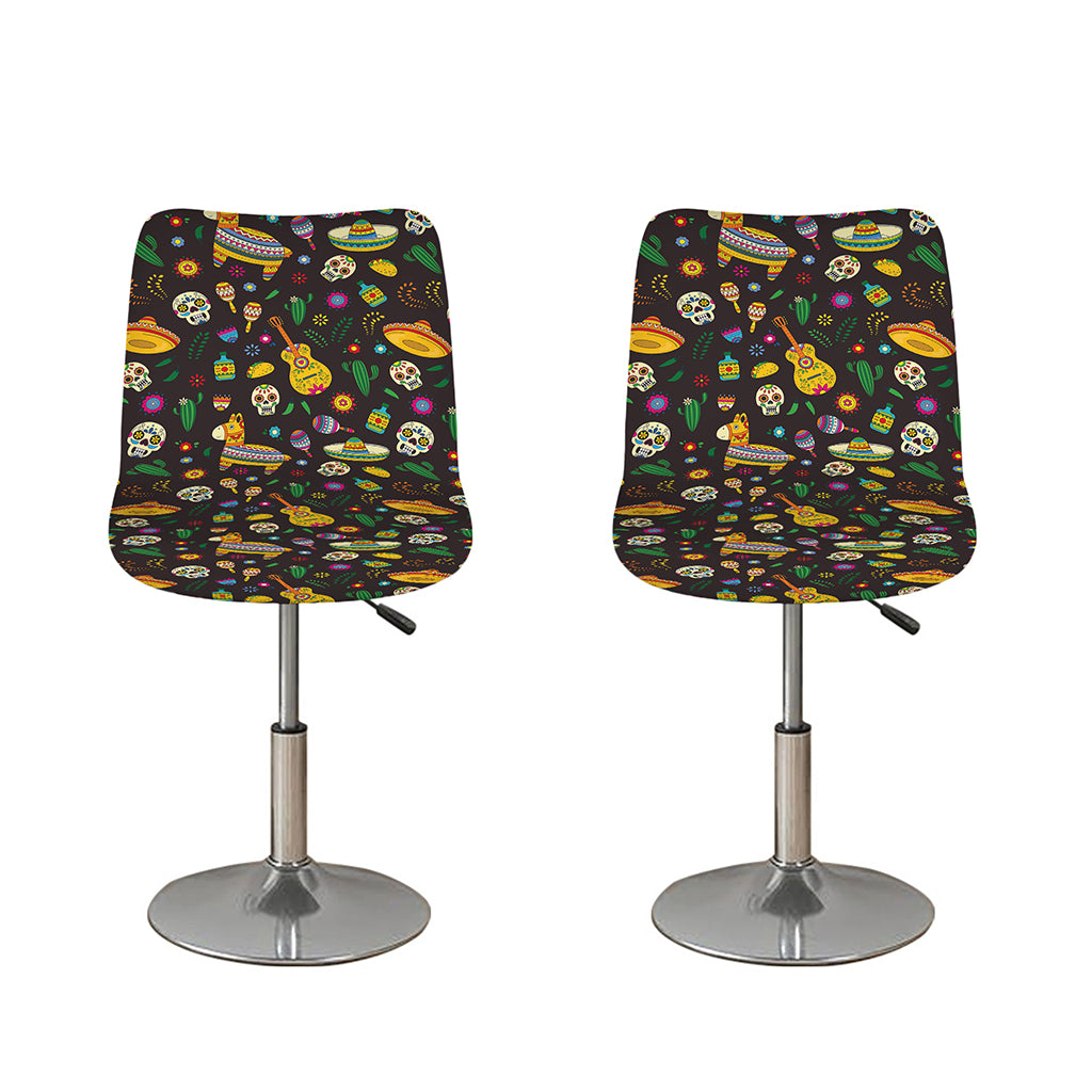 Cartoon Cinco de Mayo Pattern Print Bar Stool Covers