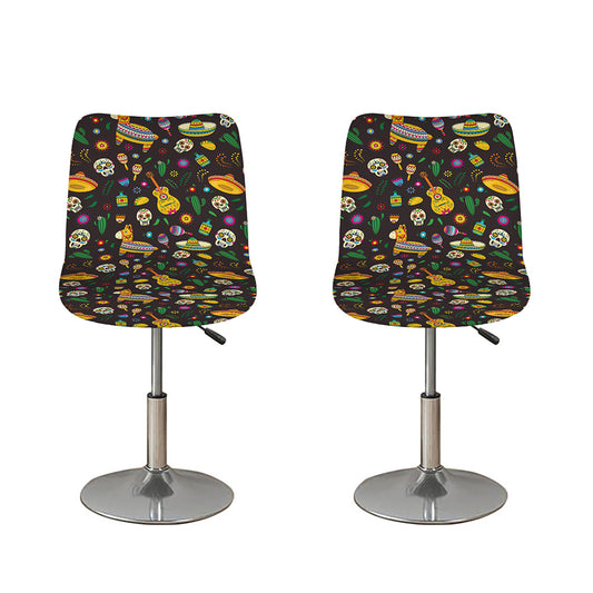 Cartoon Cinco de Mayo Pattern Print Bar Stool Covers
