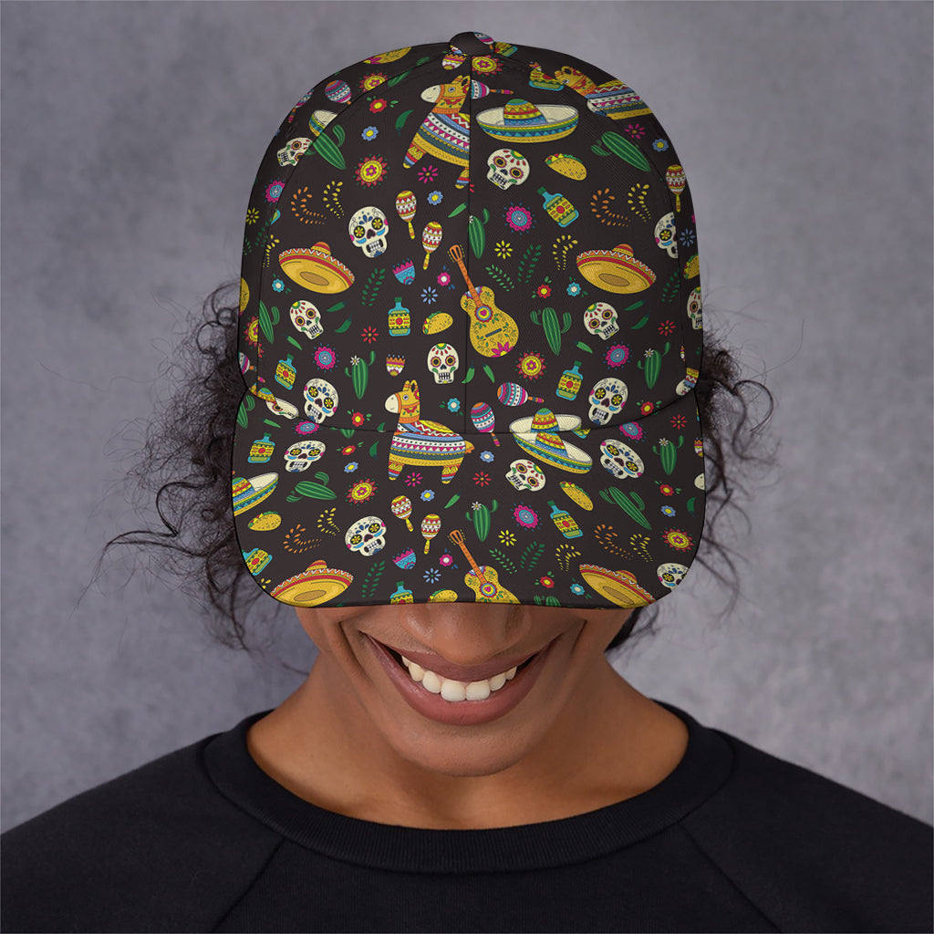 Cartoon Cinco de Mayo Pattern Print Baseball Cap