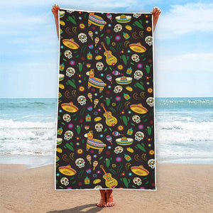 Cartoon Cinco de Mayo Pattern Print Beach Towel