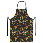Cartoon Cinco de Mayo Pattern Print Bib Apron With Pocket