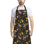 Cartoon Cinco de Mayo Pattern Print Bib Apron With Pocket
