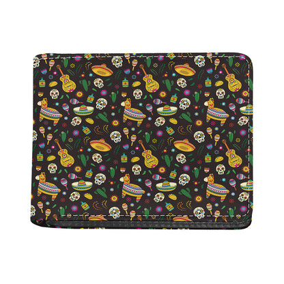 Cartoon Cinco de Mayo Pattern Print Bifold Wallet