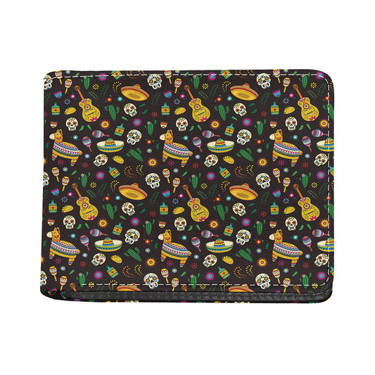 Cartoon Cinco de Mayo Pattern Print Bifold Wallet
