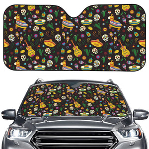 Cartoon Cinco de Mayo Pattern Print Car Windshield Sun Shade