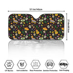 Cartoon Cinco de Mayo Pattern Print Car Windshield Sun Shade