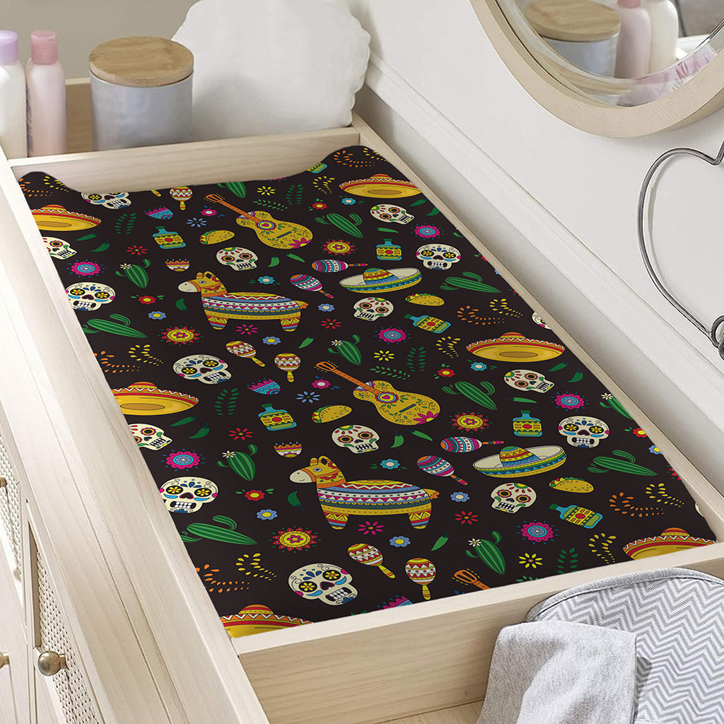 Cartoon Cinco de Mayo Pattern Print Changing Pad Cover