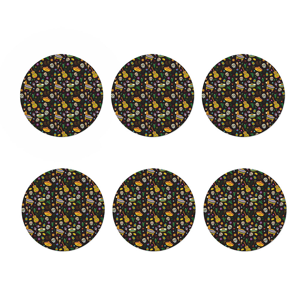 Cartoon Cinco de Mayo Pattern Print Coaster Set