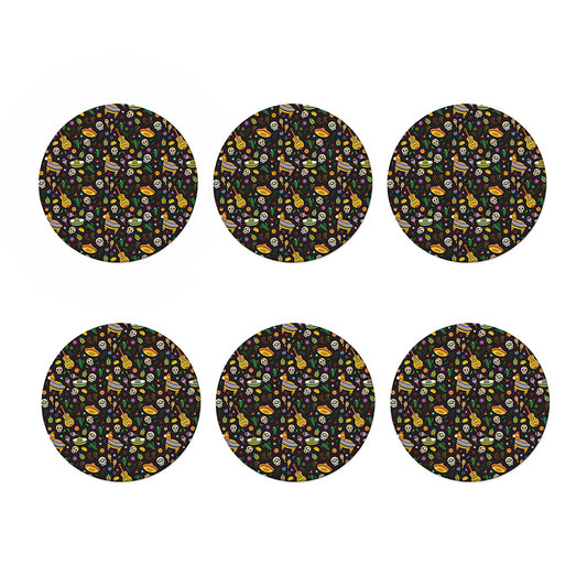 Cartoon Cinco de Mayo Pattern Print Coaster Set