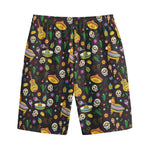 Cartoon Cinco de Mayo Pattern Print Cotton Shorts