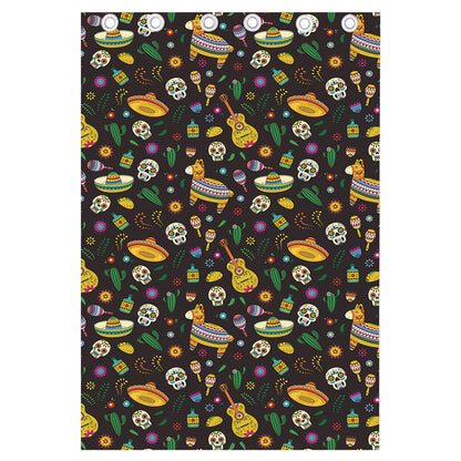 Cartoon Cinco de Mayo Pattern Print Curtain