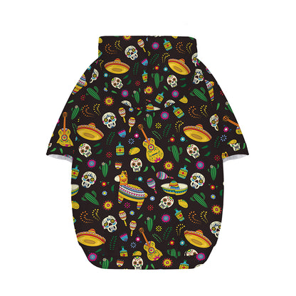 Cartoon Cinco de Mayo Pattern Print Dog Zip Up Hoodie